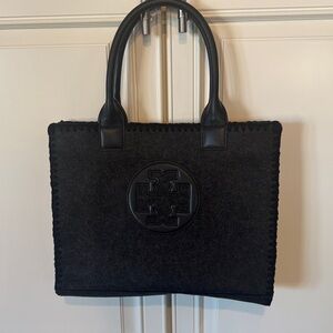 Tory Burch Black/Grey Ella Small Tote